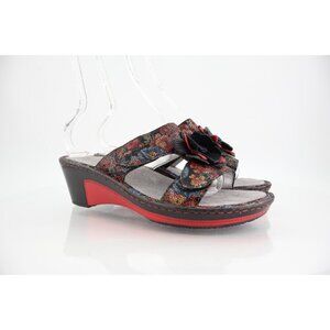 Alegria Womens Lana Sandal Size 40 10 Floral Leather Comfort Slide Adjustable